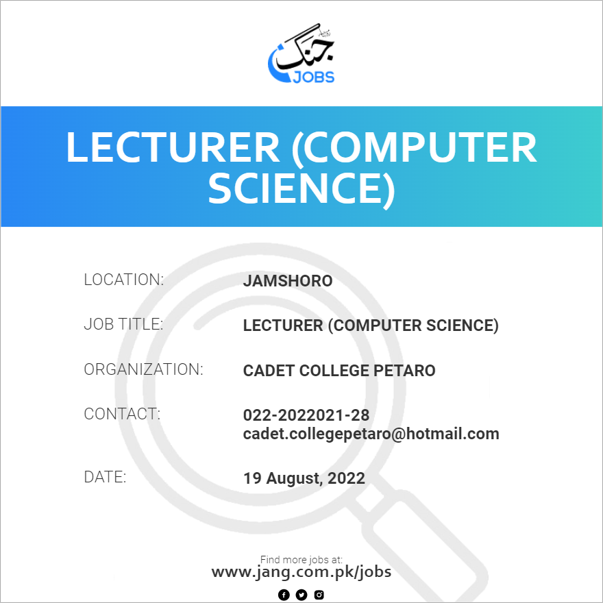 Lecturer (Computer Science)