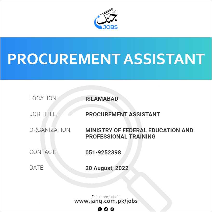 procurement-assistant-job-ministry-of-federal-education-and