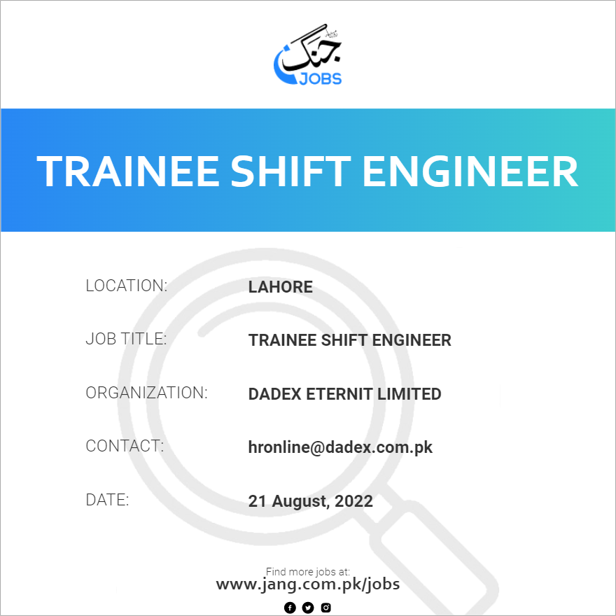 Trainee Shift Engineer