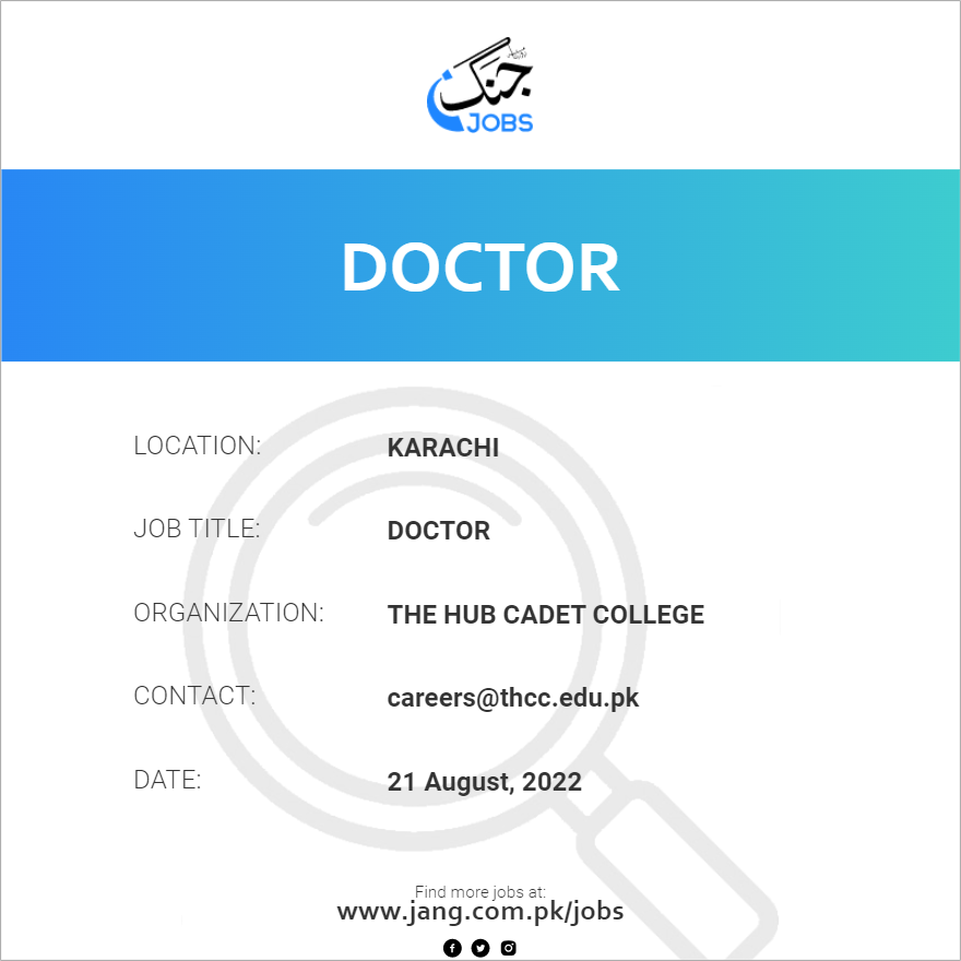 Doctor Job The Hub Cadet College Jobs In Karachi 49979 doctor-job-the-hub-cadet-college-jobs-in-karachi-49979