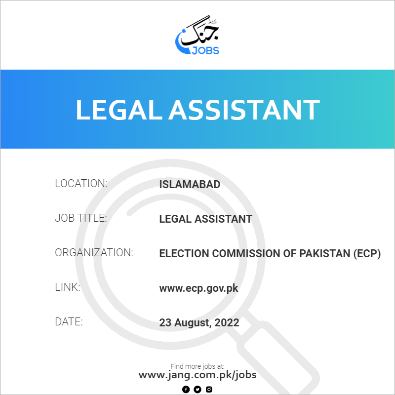 legal-assistant-job-election-commission-of-pakistan-ecp-jobs-in