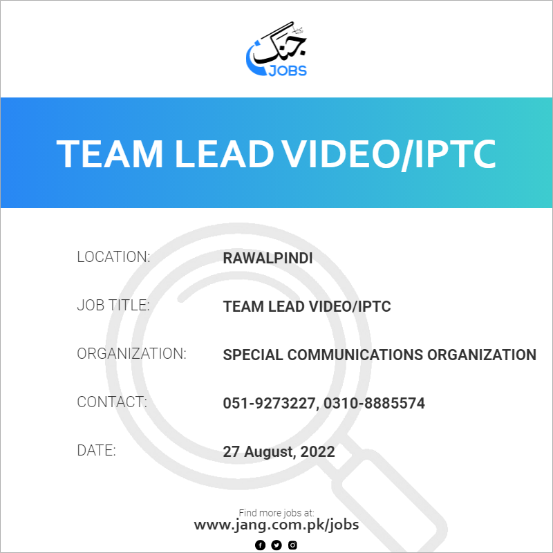 Team Lead Video/IPTC