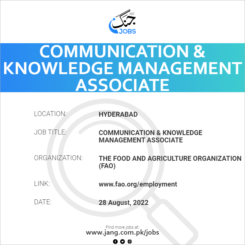 Communication & Knowledge Management Associate