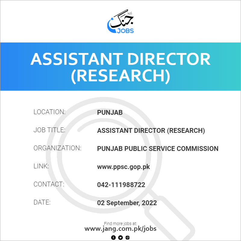 research assistant punjab public service commission