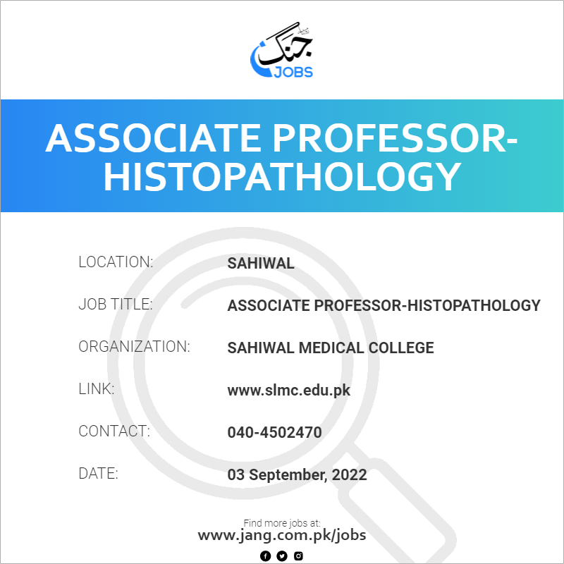 Associate Professor-Histopathology