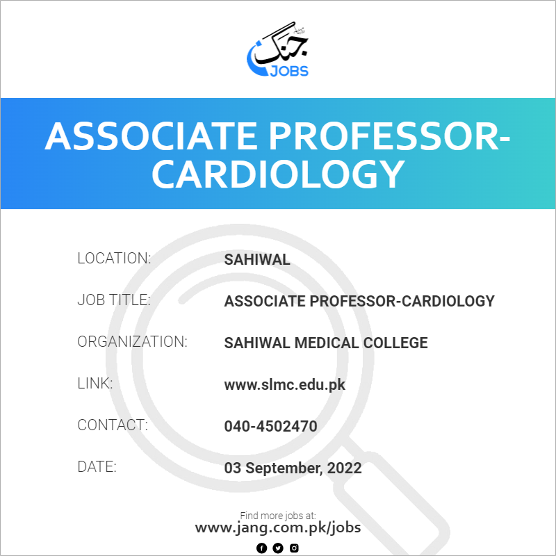 Associate Professor-Cardiology