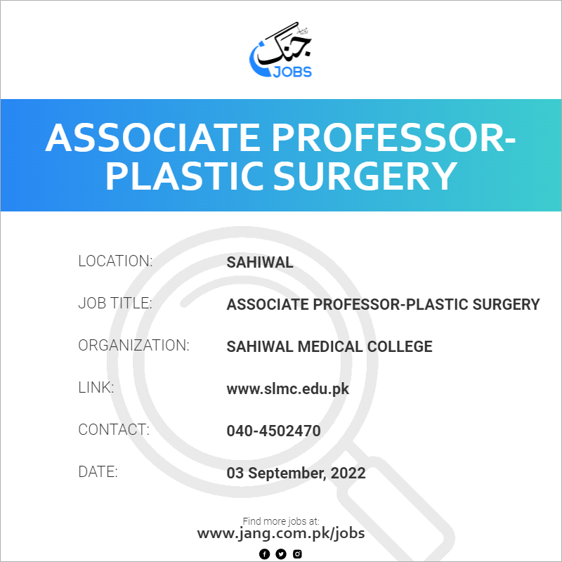 Associate Professor-Plastic Surgery