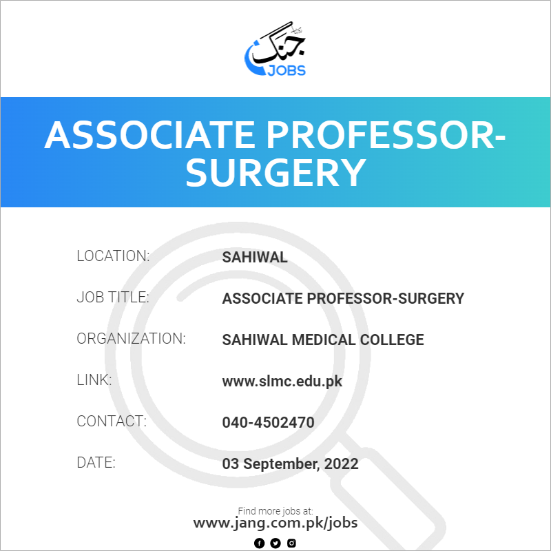 Associate Professor-Surgery