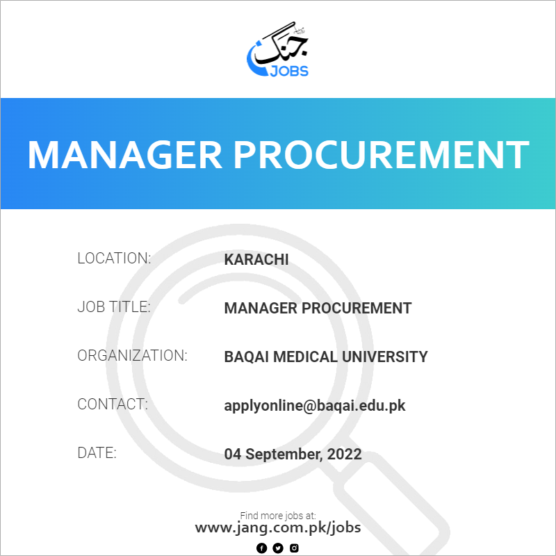 Manager Procurement