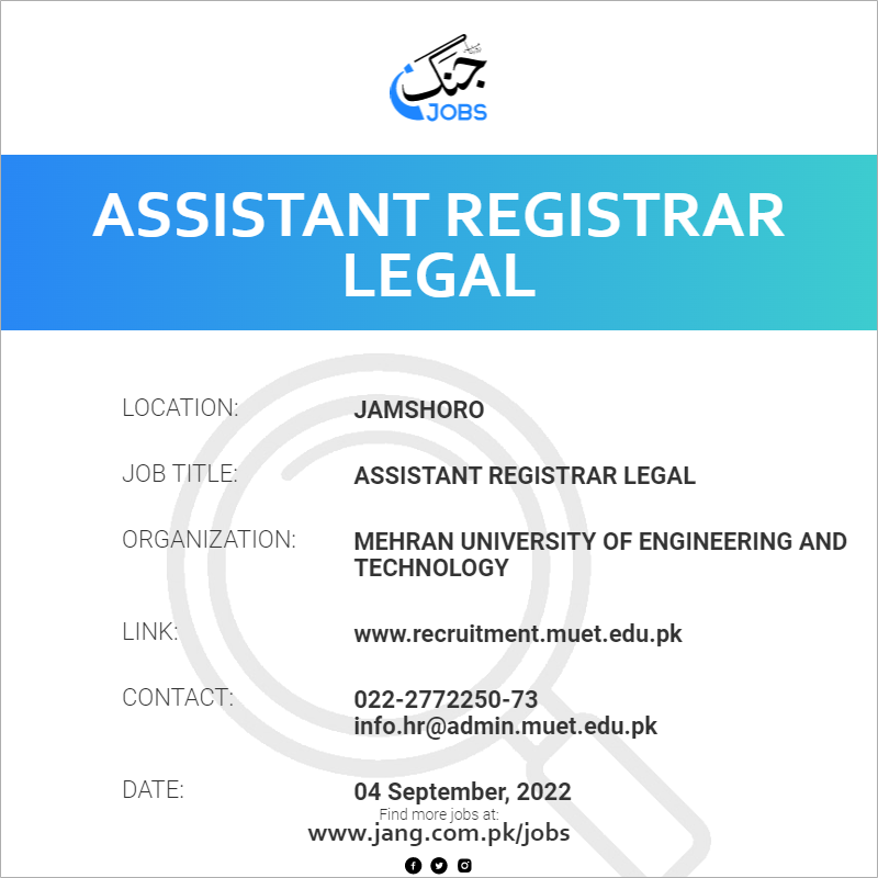Assistant Registrar Legal