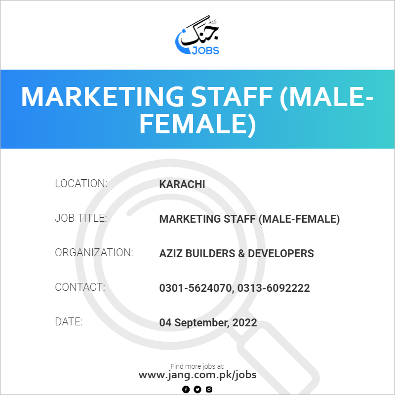 Marketing Staff (Male-Female)