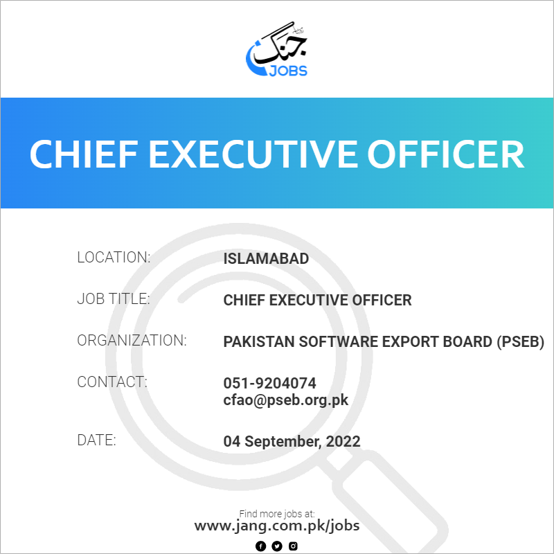 chief-executive-officer-job-pakistan-software-export-board-pseb