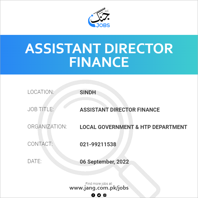 Assistant Director Finance