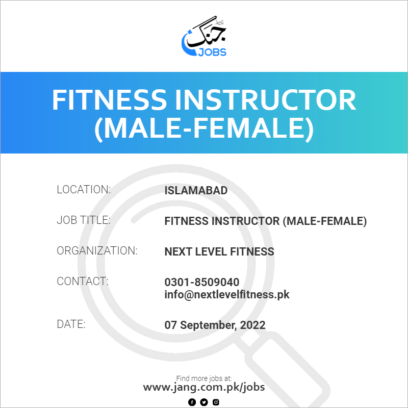 Fitness Instructor (Male-Female)