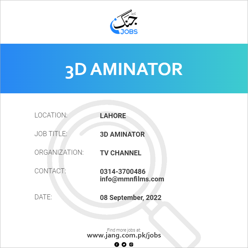 3d-aminator-job-tv-channel-jobs-in-lahore-51061