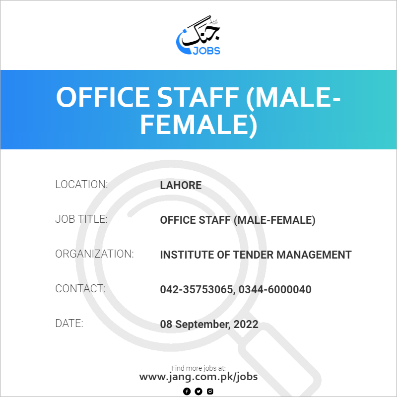 Office Staff (Male-Female)