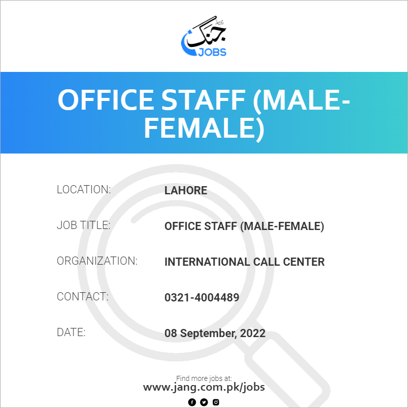 Office Staff (Male-Female)