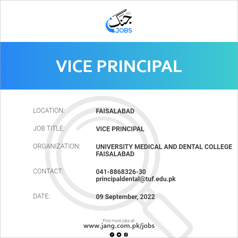 vice-principal-job-university-medical-and-dental-college-faisalabad