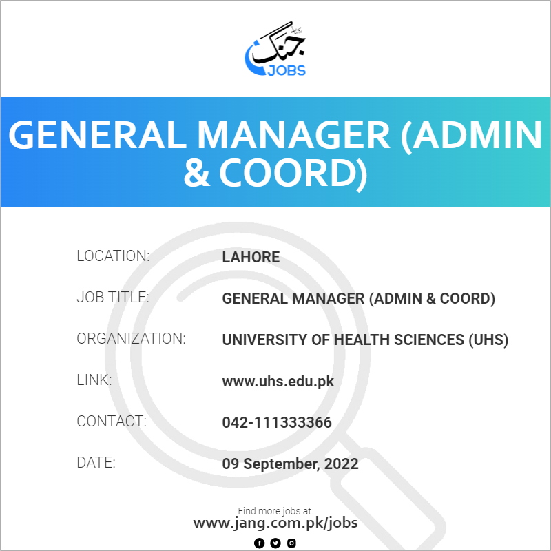 General Manager (Admin & Coord)