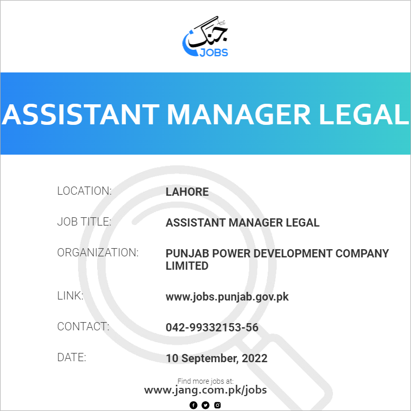 Assistant Manager Legal