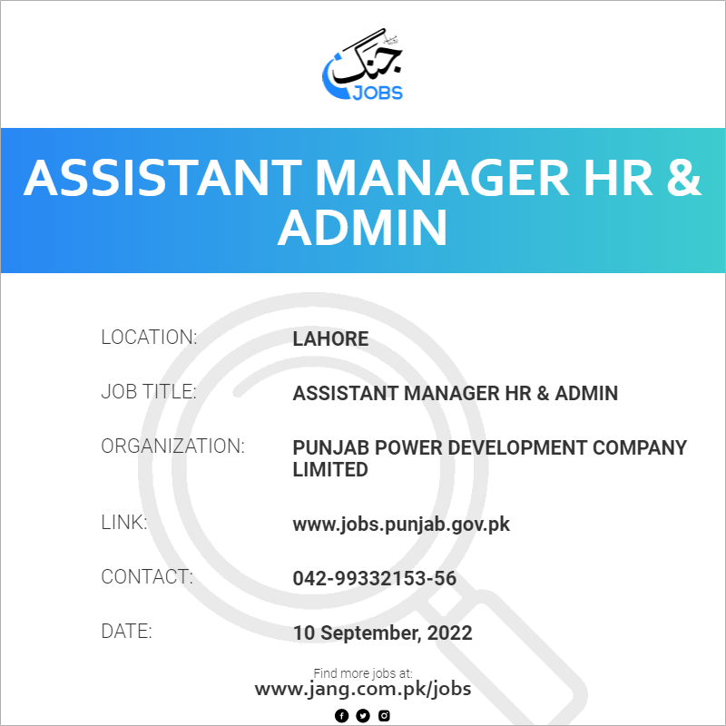 Assistant Manager HR & Admin