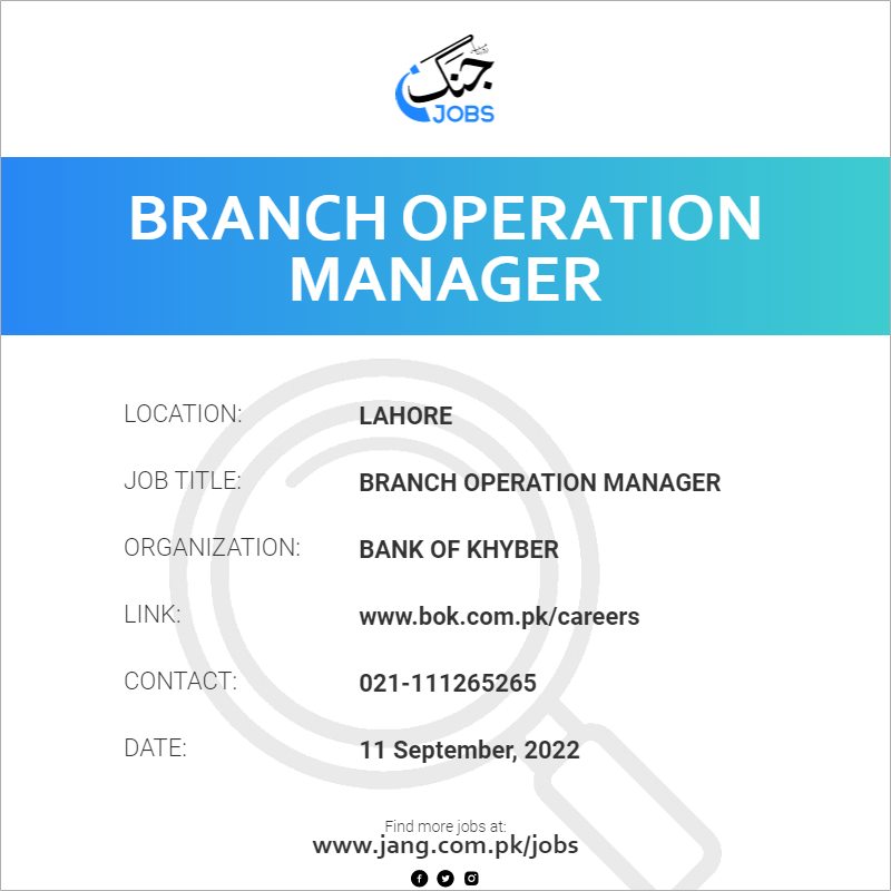 Branch Operation Manager