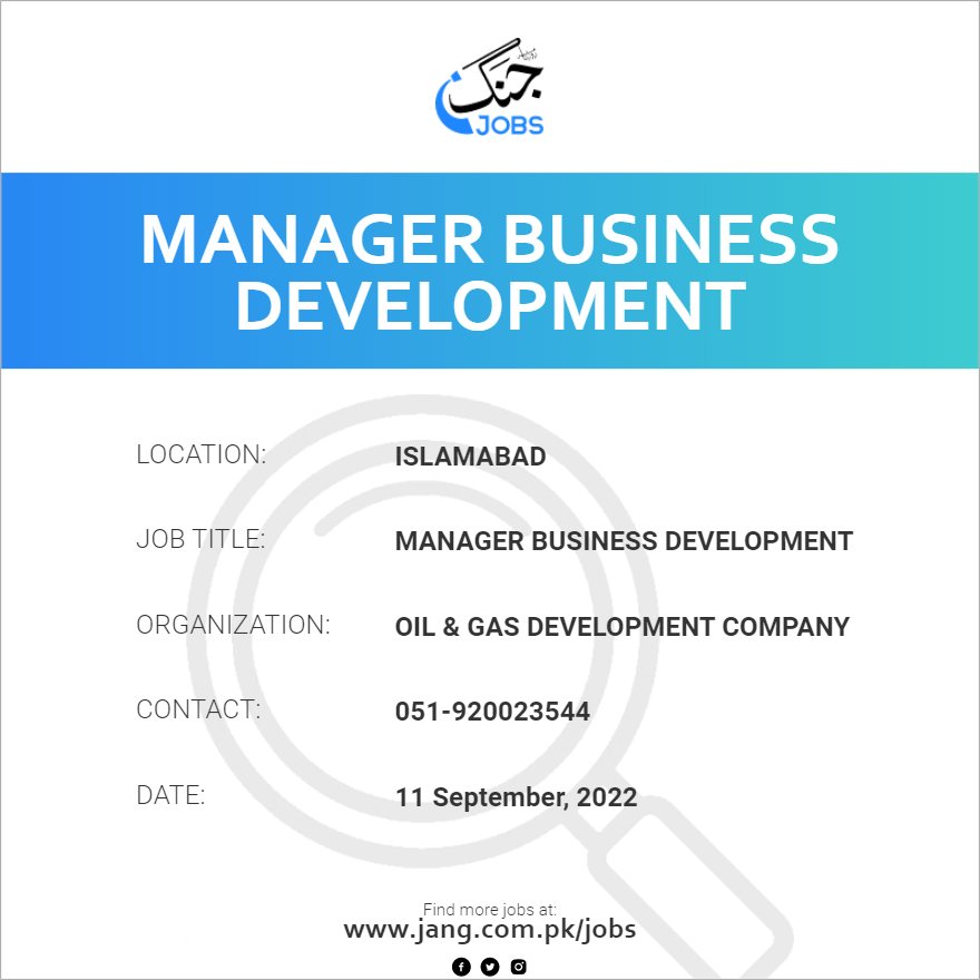 Manager Business Development