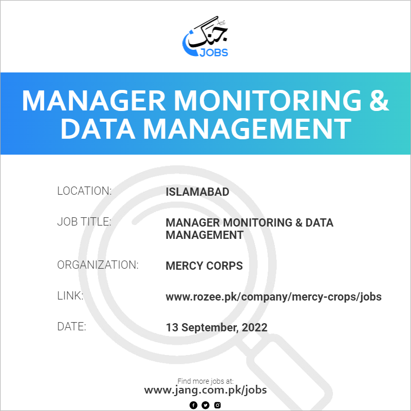 Manager Monitoring & Data Management