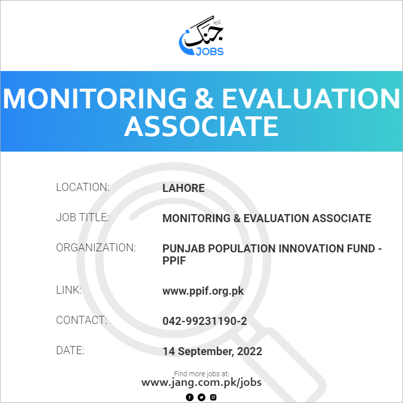 Monitoring & Evaluation Associate