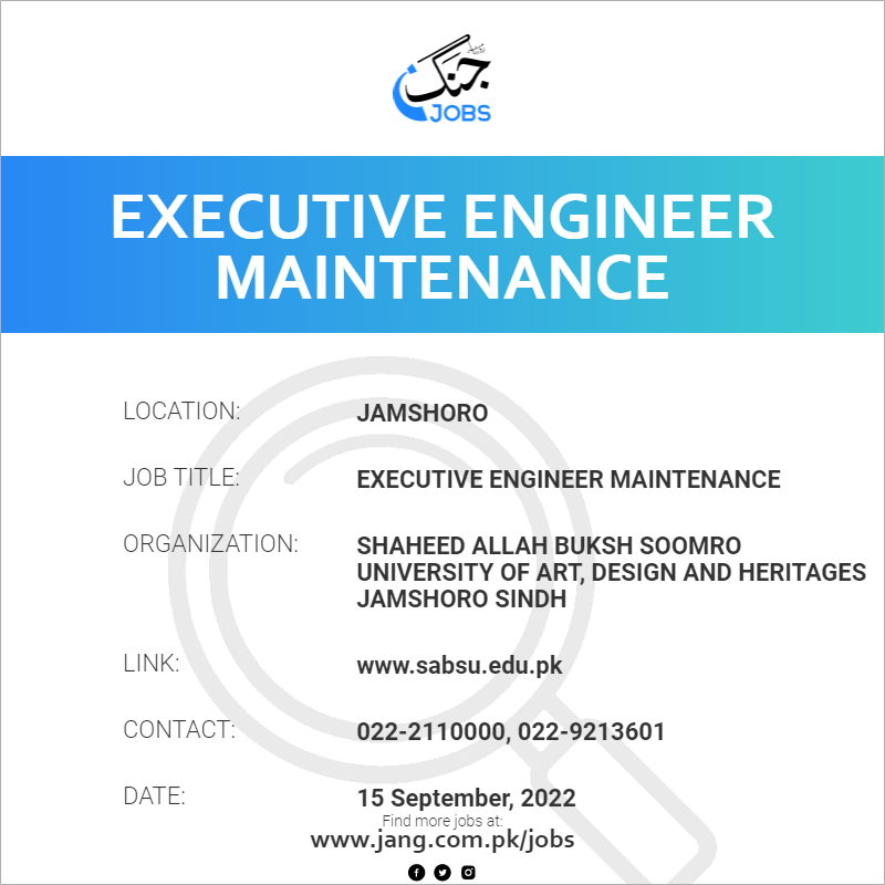 Executive Engineer Maintenance