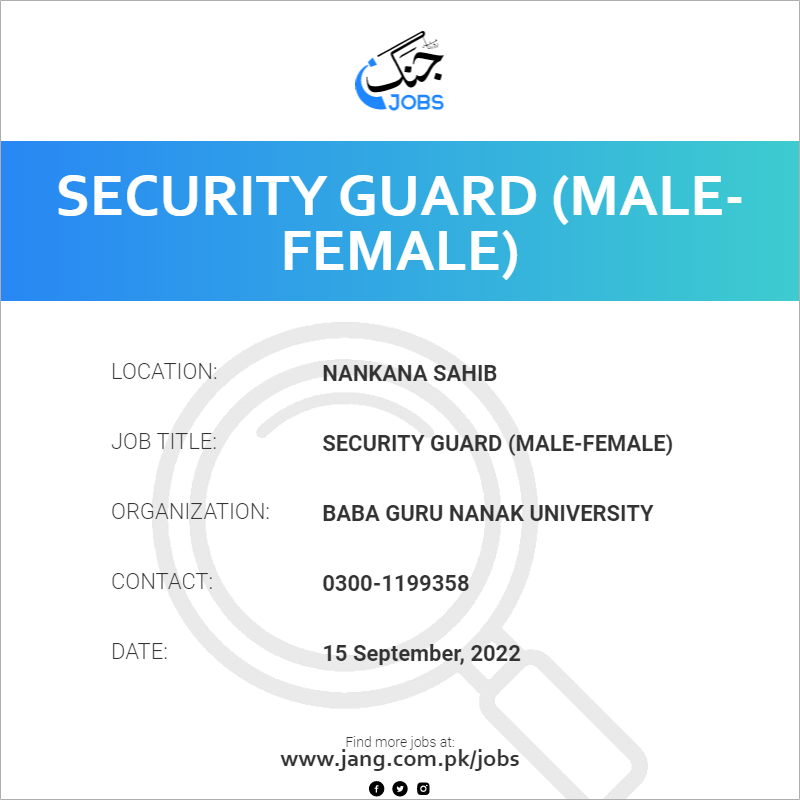 Security Guard (Male-Female)
