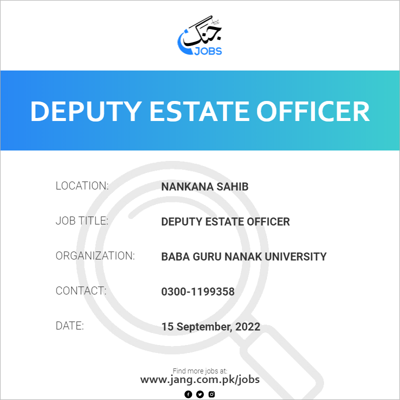 Deputy Estate Officer