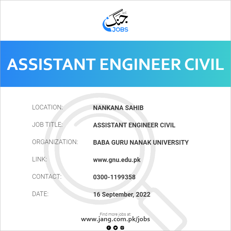 assistant-engineer-civil-job-baba-guru-nanak-university-jobs-in