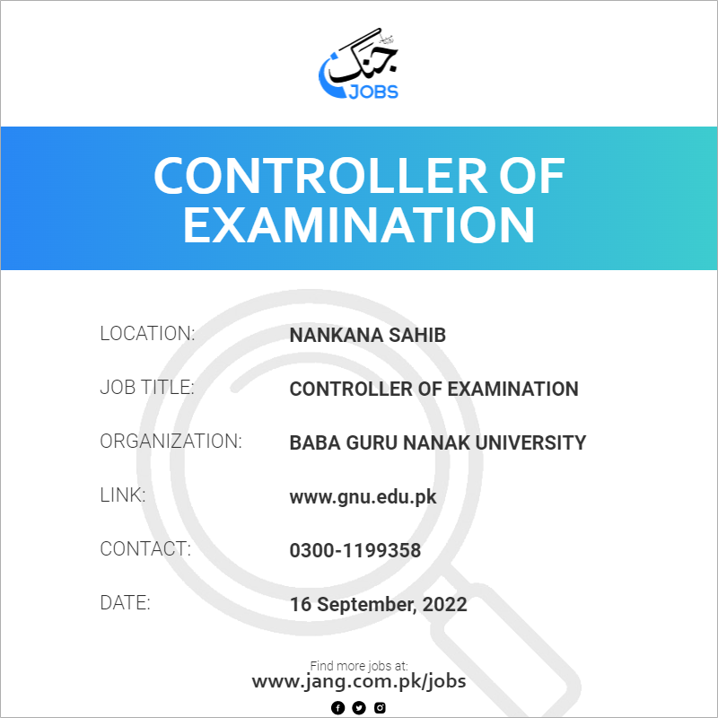 Controller Of Examination