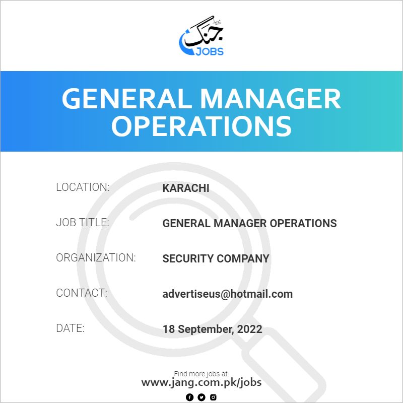 General Manager Operations