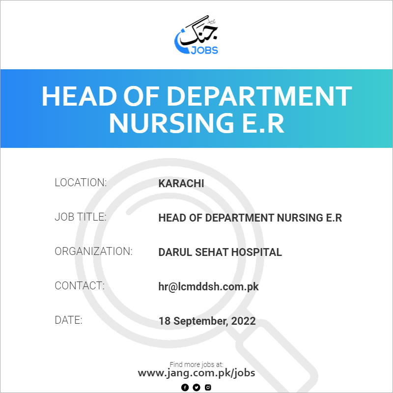 head-of-department-nursing-e-r-job-darul-sehat-hospital-jobs-in