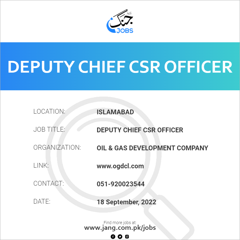 Deputy Chief CSR Officer