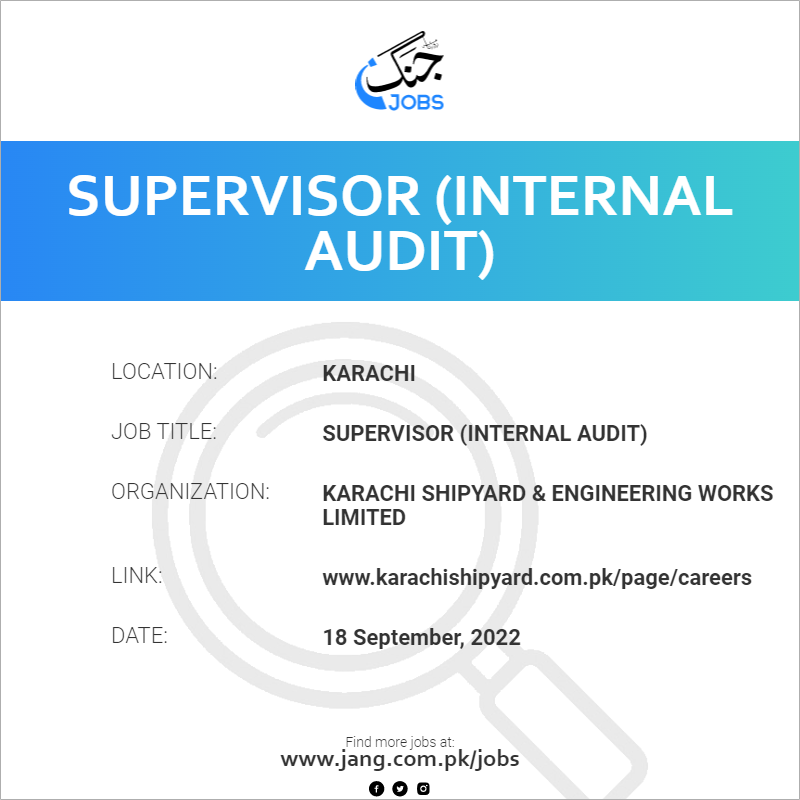 supervisor-internal-audit-job-karachi-shipyard-engineering-works