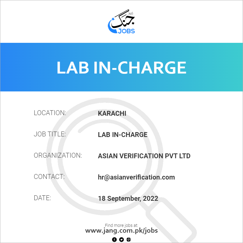 Lab In-Charge