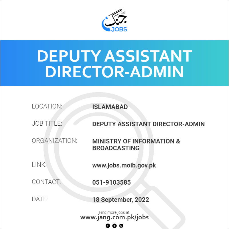 Deputy Assistant Director-Admin