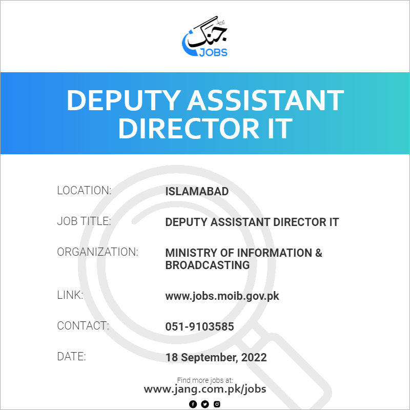 Deputy Assistant Director IT