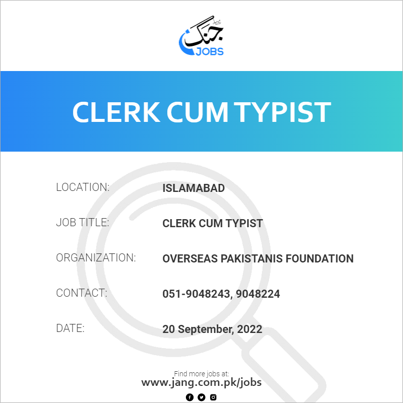 Clerk Cum Typist