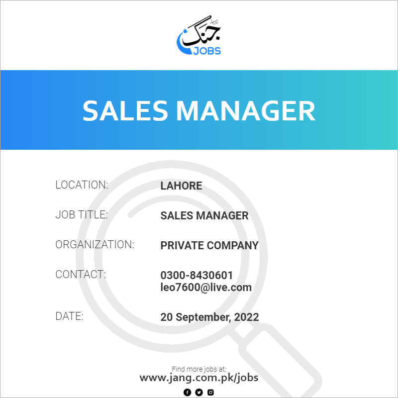 Sales Manager