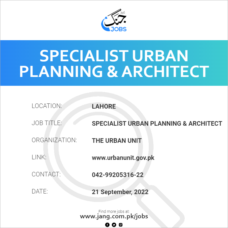 Specialist Urban Planning & Architect