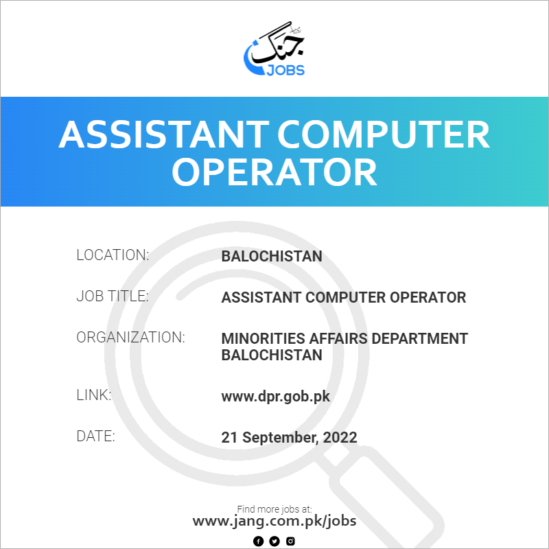 Assistant Computer Operator