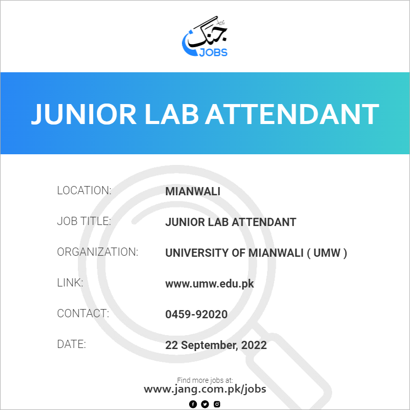 Junior Lab Attendant