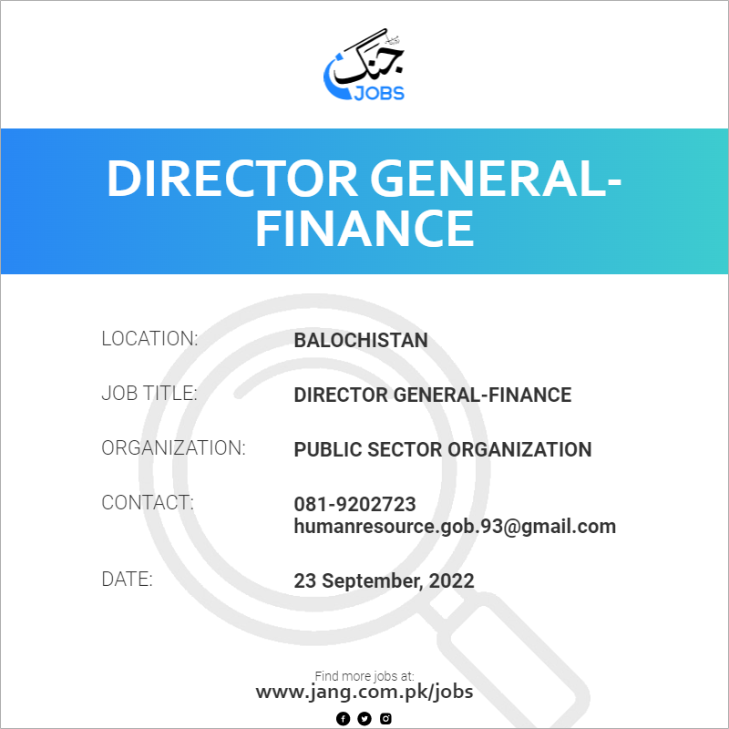 Director General-Finance