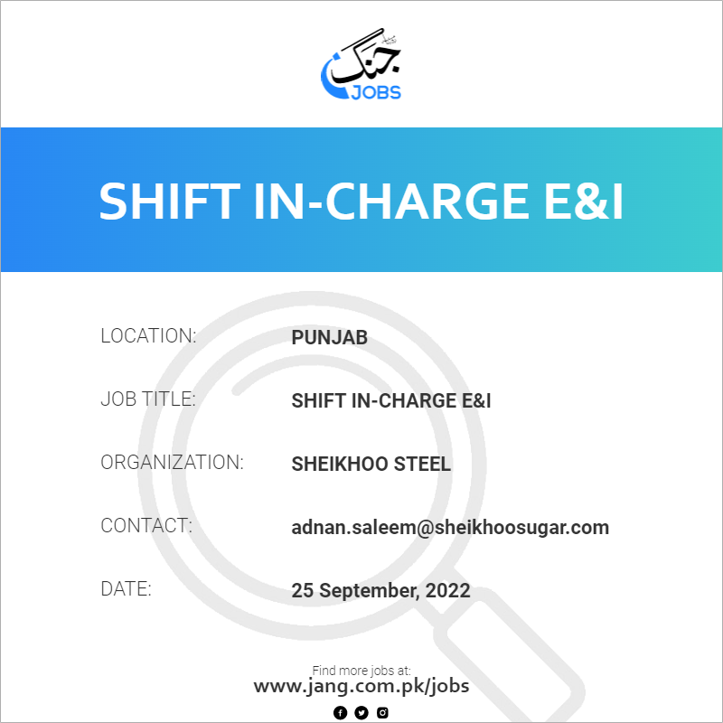 Shift In-charge E&I