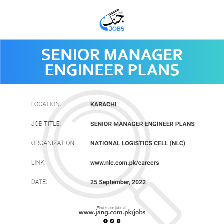 Senior Manager Engineer Plans