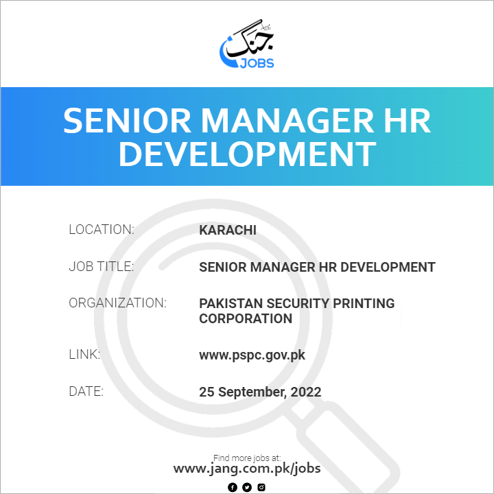 Senior Manager HR Development